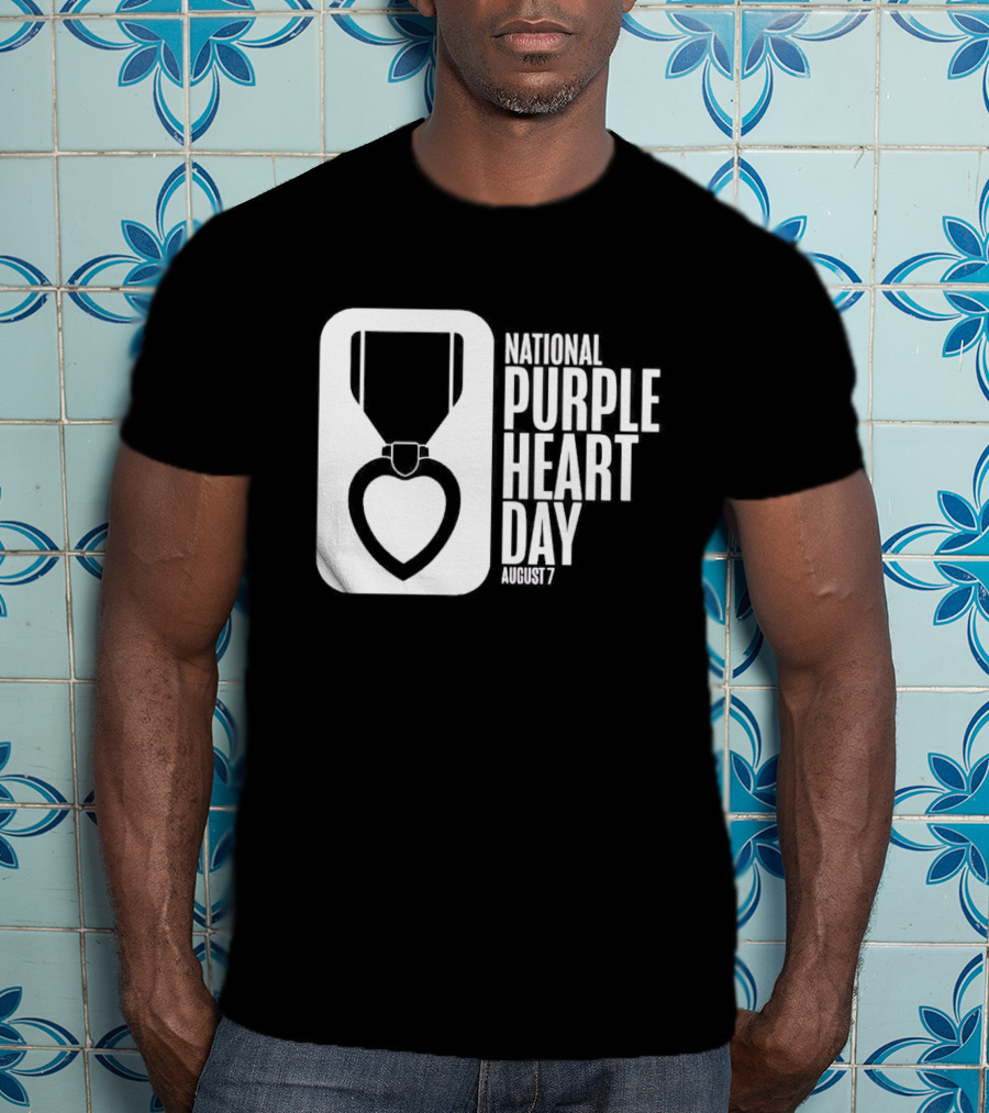 National Purple Heart Day August 7 Iconic Medal T-Shirt