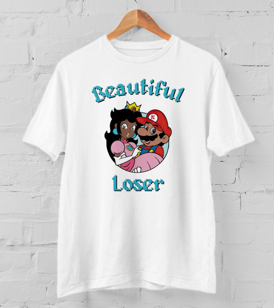 Beautiful Loser Super Smash Bros Parody Princess And Plumber T-Shirt