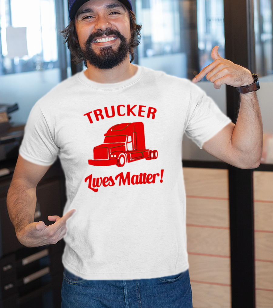 Trucker Lives Matter Bold Red Semi-Truck T-Shirt