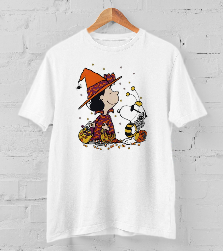 Snoopy Halloween Witch And Bee Pumpkins T-Shirt