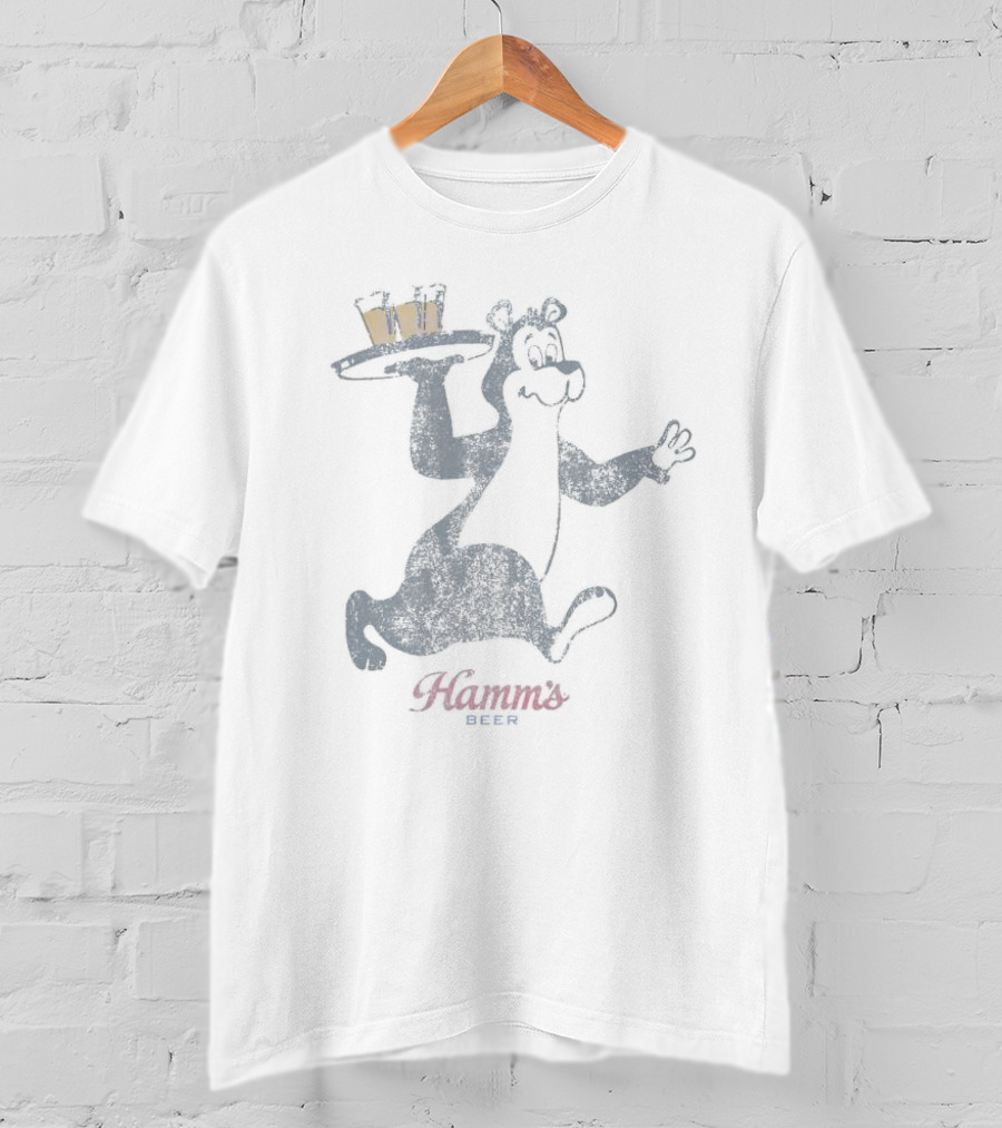Hamm's Beer Bear Serving Drinks T-Shirt