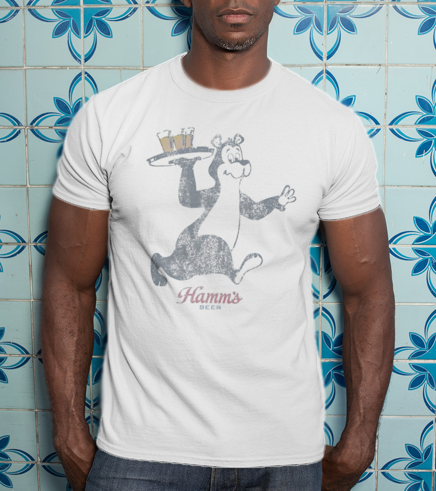Hamm's Beer Bear Serving Drinks T-Shirt