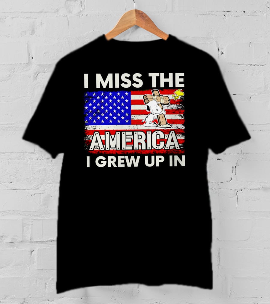 I Miss The America I Grew Up In Snoopy US Flag T-Shirt