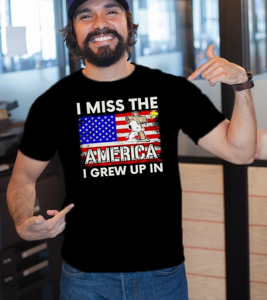 I Miss The America I Grew Up In Snoopy US Flag T-Shirt