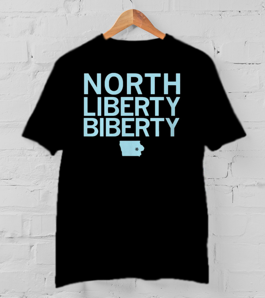 North Liberty Biberty Iowa Map T-Shirt