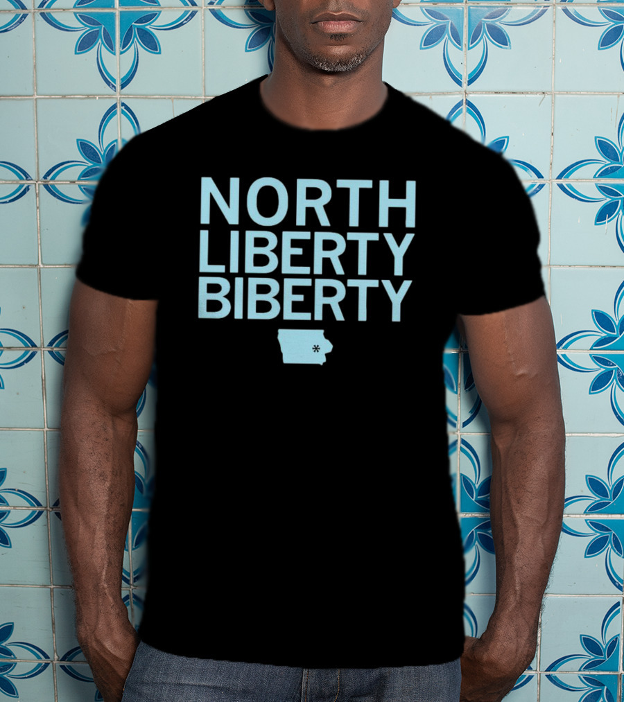 North Liberty Biberty Iowa Map T-Shirt