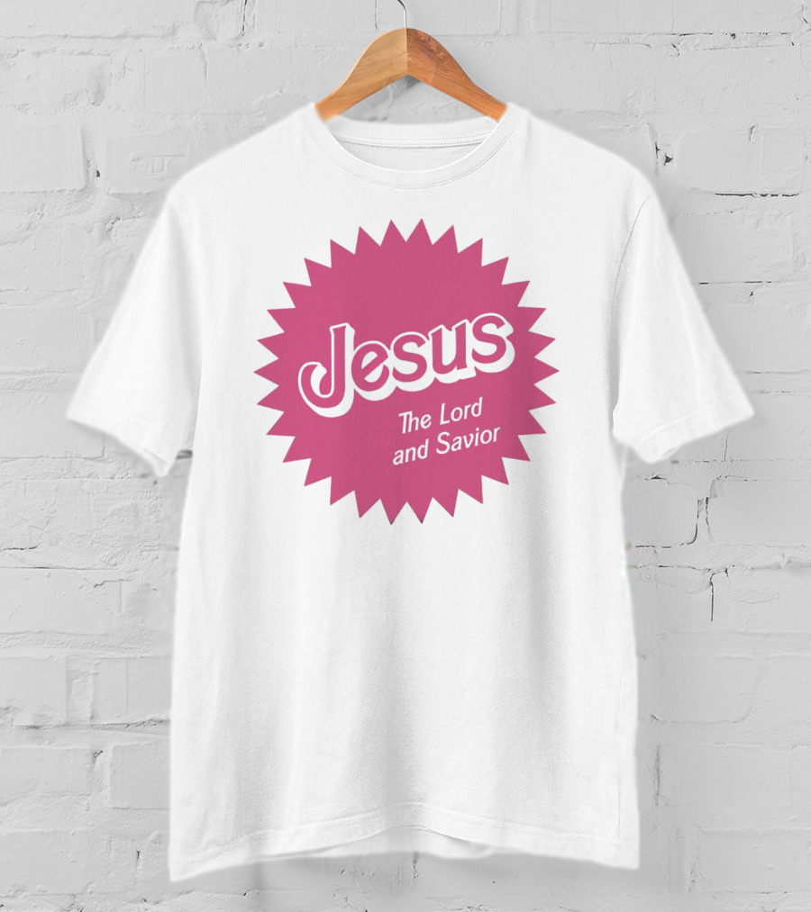 Jesus The Lord And Savior Barbie Style Pink Burst T-Shirt
