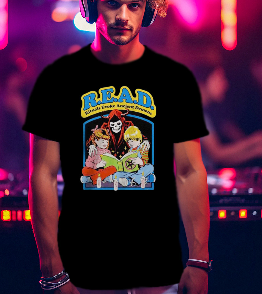 R.E.A.D. Rituals Evoke Ancient Demons Grim Reaper Storytime With Children And Candles T-Shirt