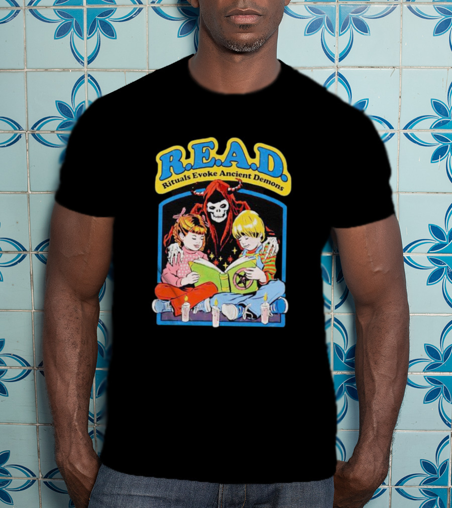 R.E.A.D. Rituals Evoke Ancient Demons Grim Reaper Storytime With Children And Candles T-Shirt