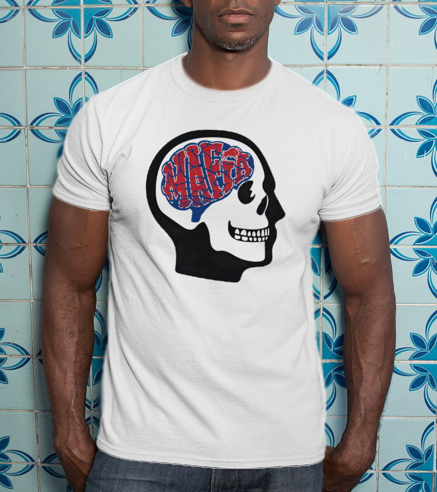 Mafia Bills Skull Brain Typography T-Shirt
