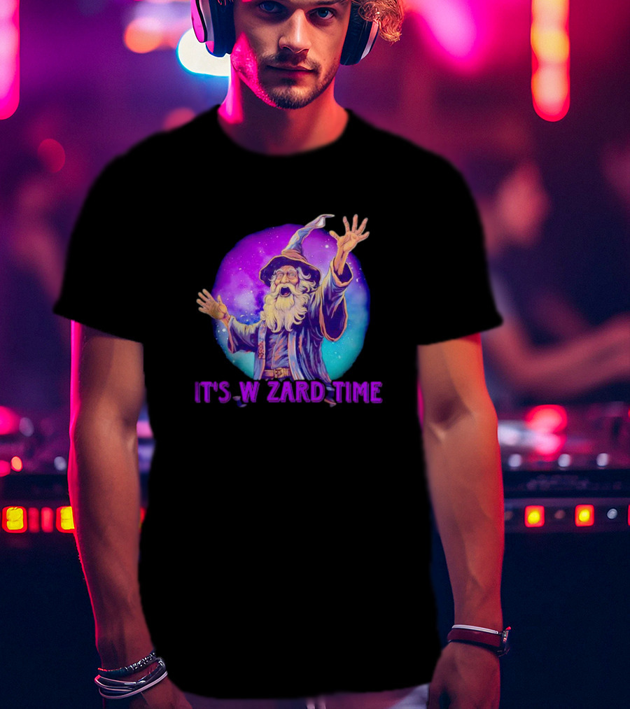 It's Wizard Time Magical Purple Space Wizard T-Shirt