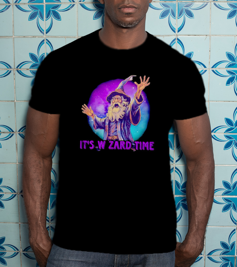 It's Wizard Time Magical Purple Space Wizard T-Shirt