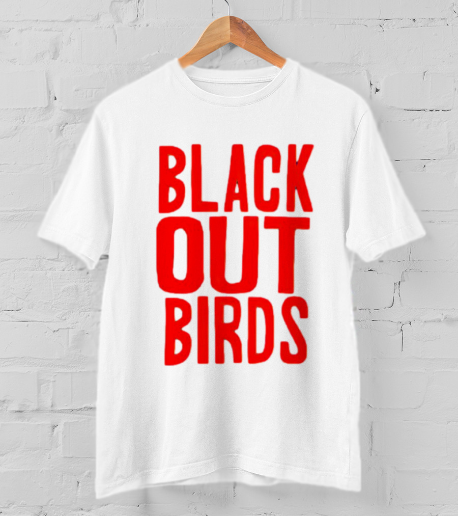 Louisville Black Out Birds Bold Red Text T-Shirt