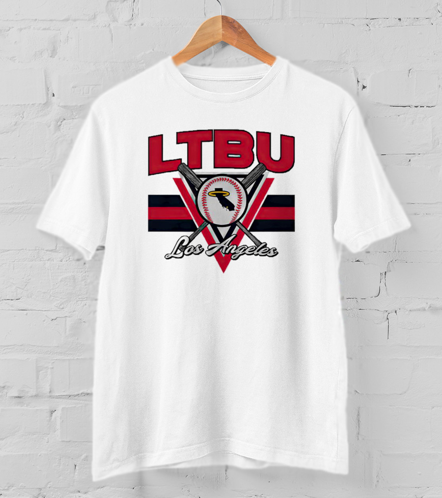 LTBU Los Angeles Baseball Crossed Bats Halo T-Shirt