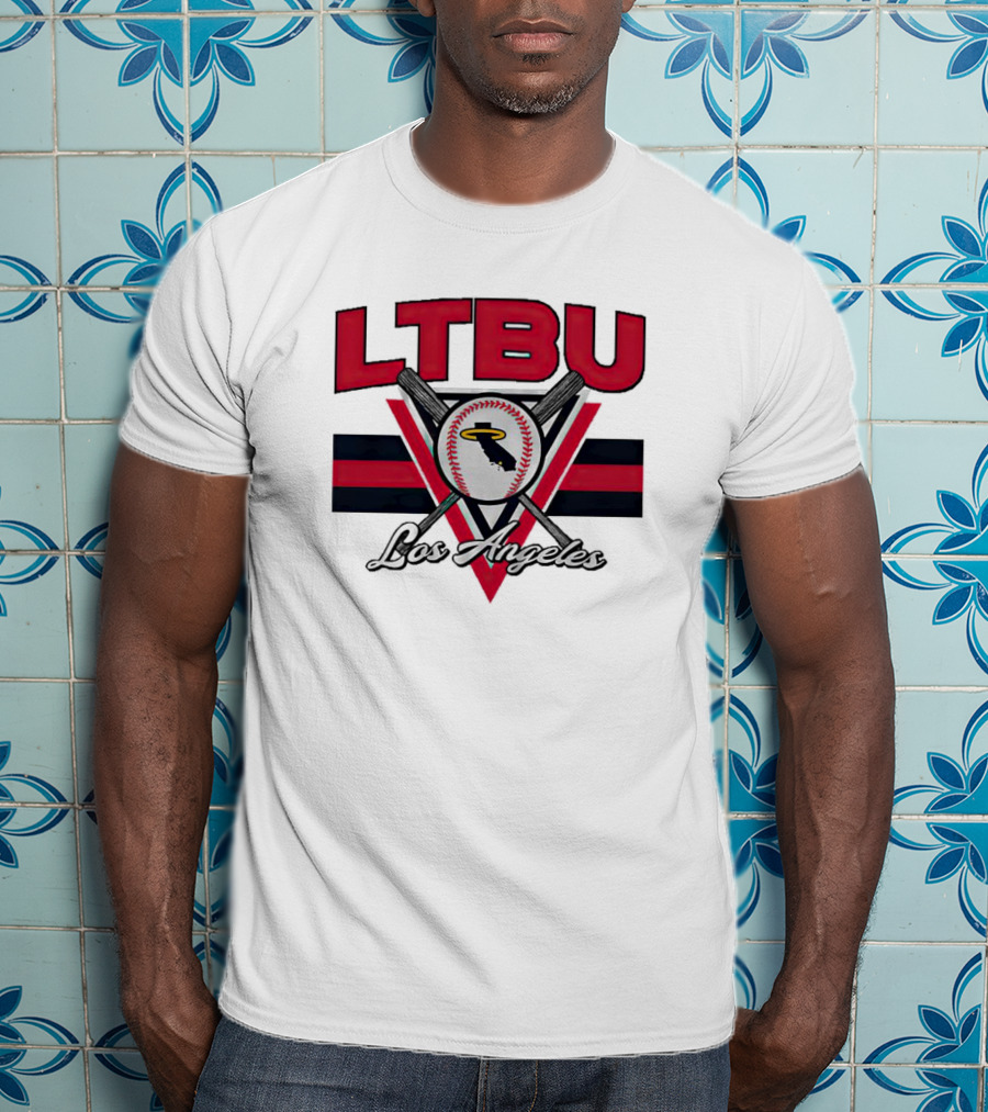 LTBU Los Angeles Baseball Crossed Bats Halo T-Shirt