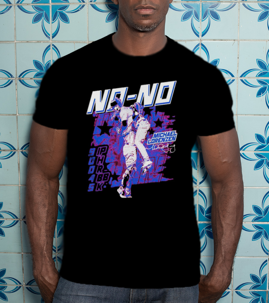 NO-NO Michael Lorenzen Signature With Stars And Stats T-Shirt
