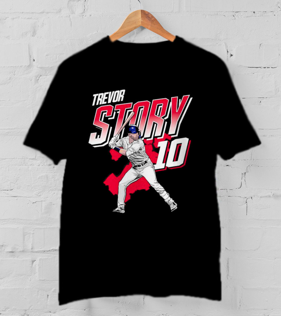 Trevor Story 10 Baseball Player City Map T-Shirt