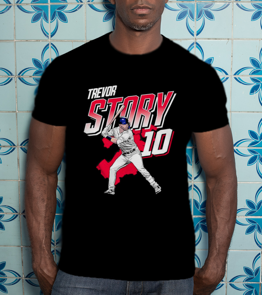Trevor Story 10 Baseball Player City Map T-Shirt