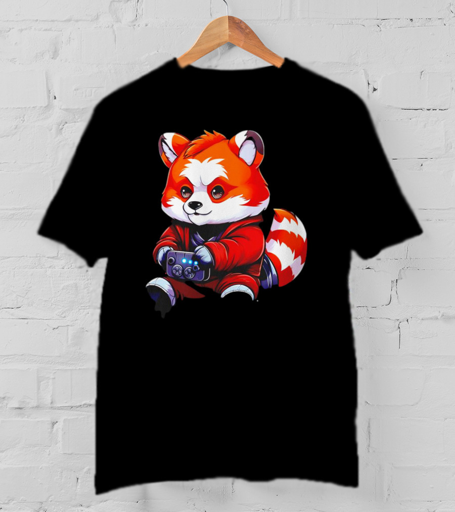 Gaming Red Panda Playing Video Games T-Shirt