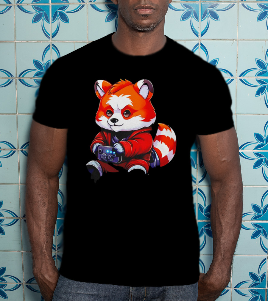 Gaming Red Panda Playing Video Games T-Shirt
