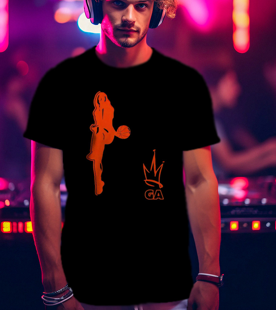 Georgia Amoore GA Basketball Silhouette With Crown T-Shirt