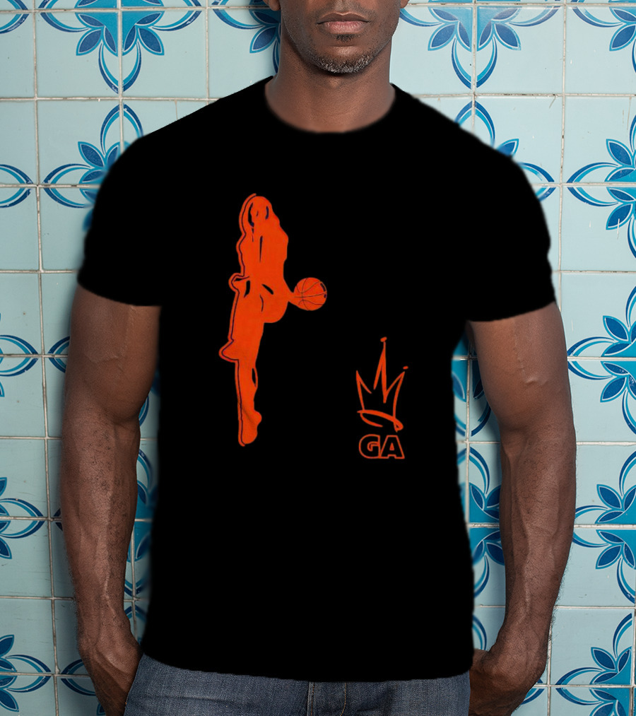 Georgia Amoore GA Basketball Silhouette With Crown T-Shirt