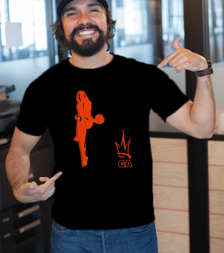 Georgia Amoore GA Basketball Silhouette With Crown T-Shirt
