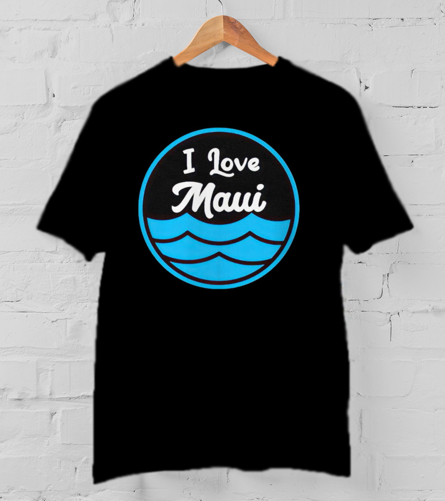 I Love Maui Waves Circular T-Shirt