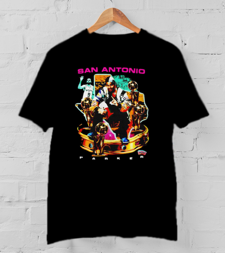 San Antonio Spurs Tony Parker Trophies Collage Picture T-Shirt