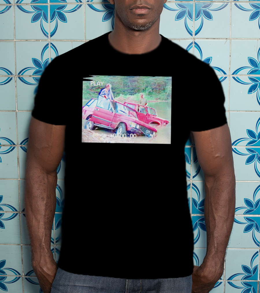 Top Gear Bolivia River Scene Retro Car Adventure Play T-Shirt