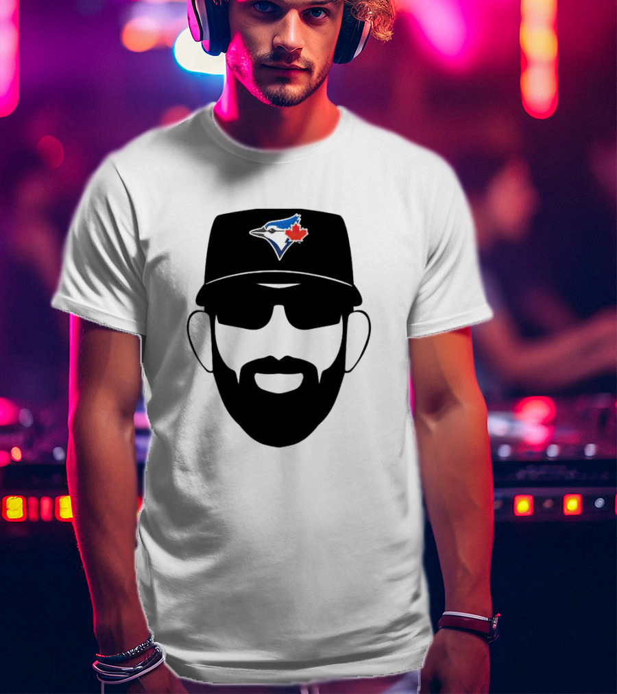 Toronto Blue Jays Jose Bautista Honda Level Of Excellent Blue Jay Logo Hat And Beard T-Shirt