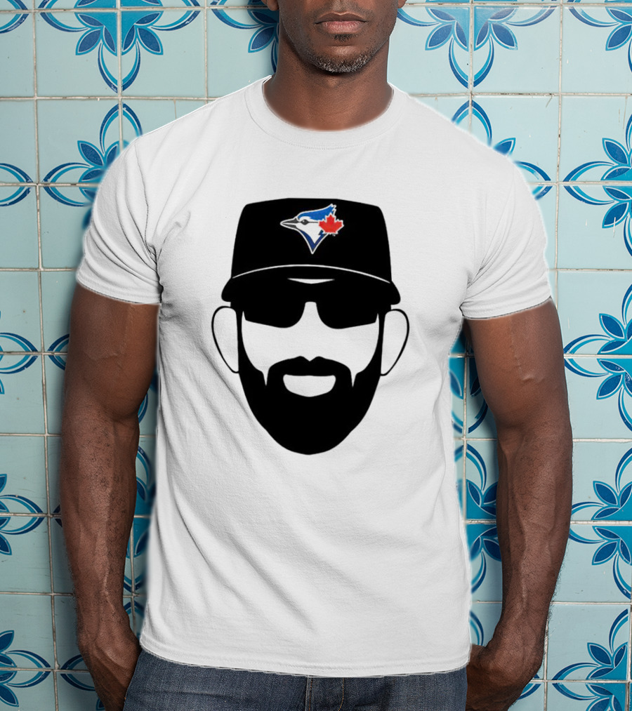 Toronto Blue Jays Jose Bautista Honda Level Of Excellent Blue Jay Logo Hat And Beard T-Shirt