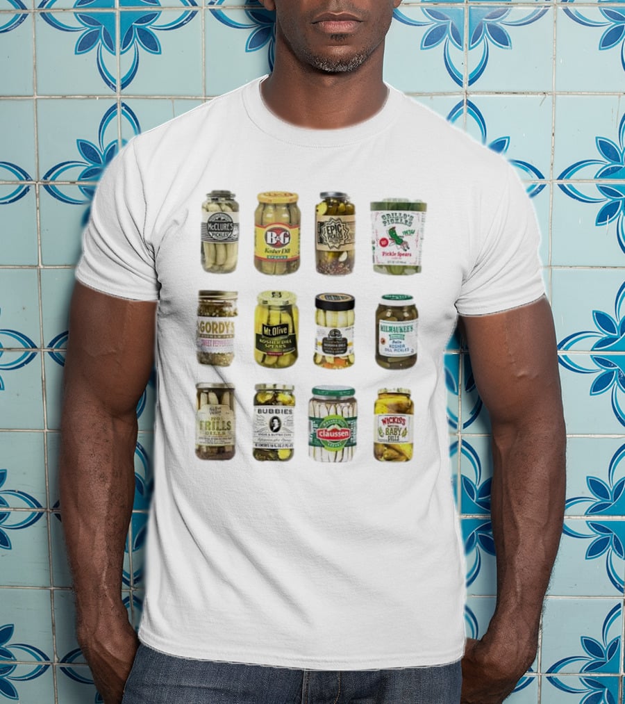 Canned McClure's B&G Epic Rick's Gordy's Mt. Olive Trader Joe's Milwaukee's Hoofer's Mother Flills Bubbies Claussen Wickles Pickles Pickle Lovers T-Shirt