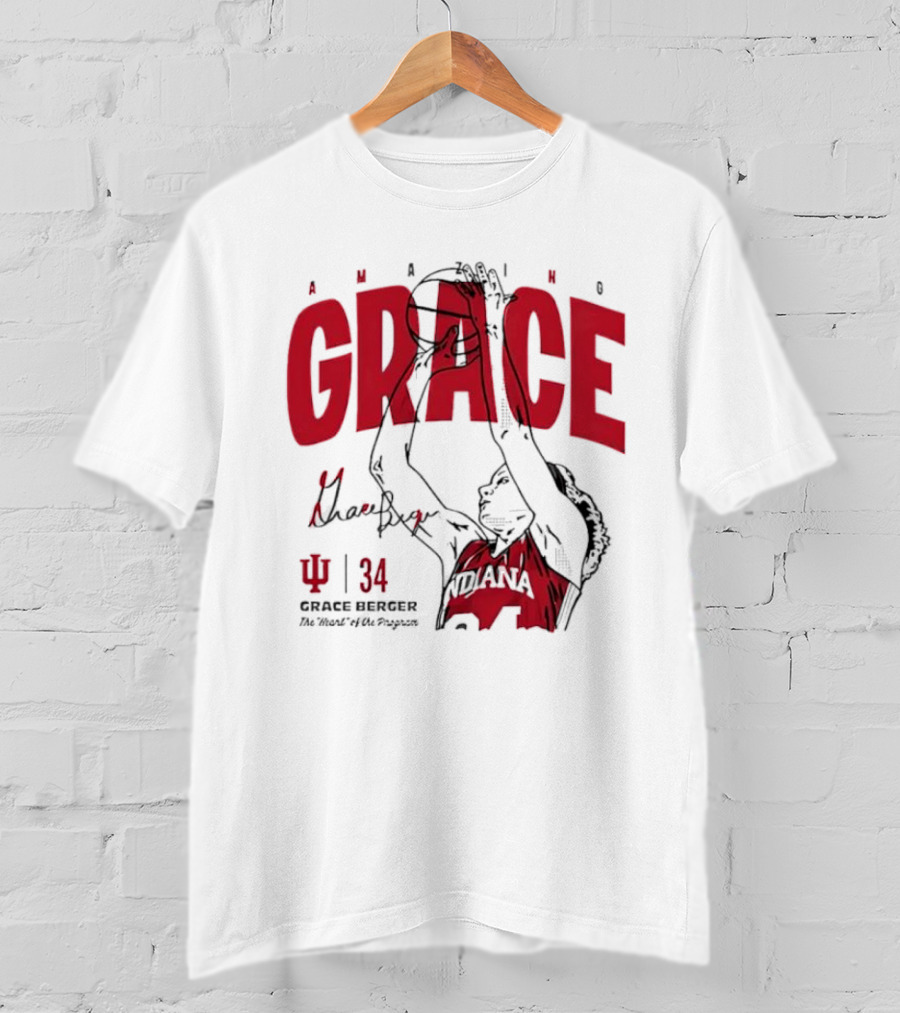 Amazing Grace Berger Indiana Fever 34 The Heart Of The Program Basketball T-Shirt