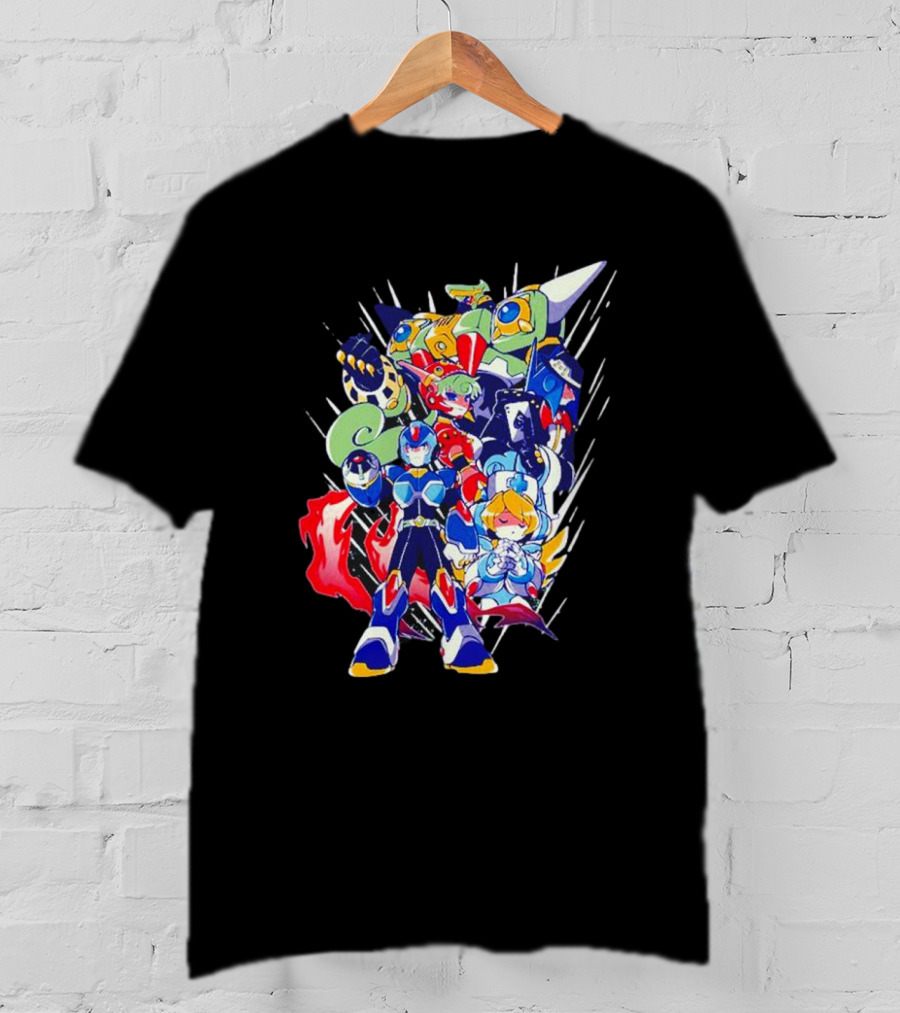 Mega Man New Armor X Characters And Robot Ensemble T-Shirt
