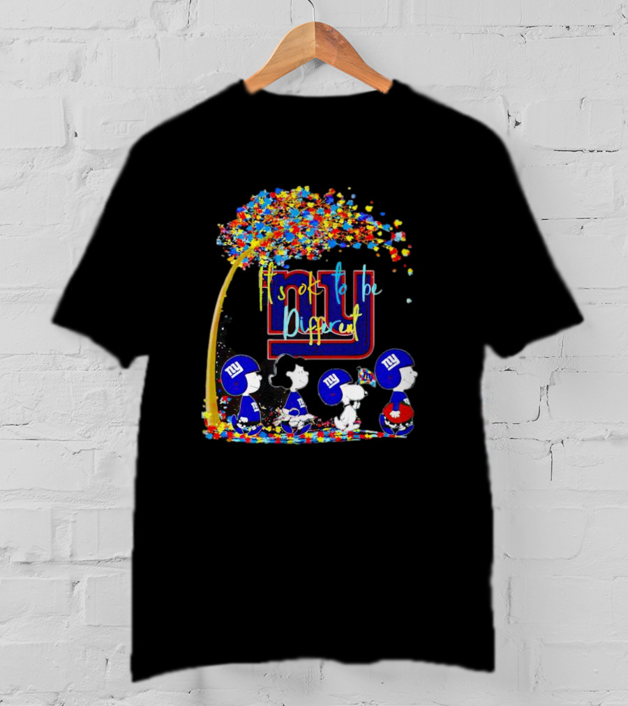 New York Giants Peanuts Characters Autism It's Ok To Be Different Fall T-Shirt