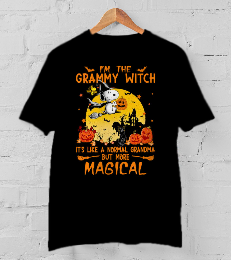 Snoopy I'm The Grammy Witch Halloween Normal Grandma But More Magical T-Shirt
