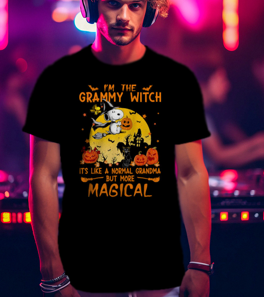 Snoopy I'm The Grammy Witch Halloween Normal Grandma But More Magical T-Shirt
