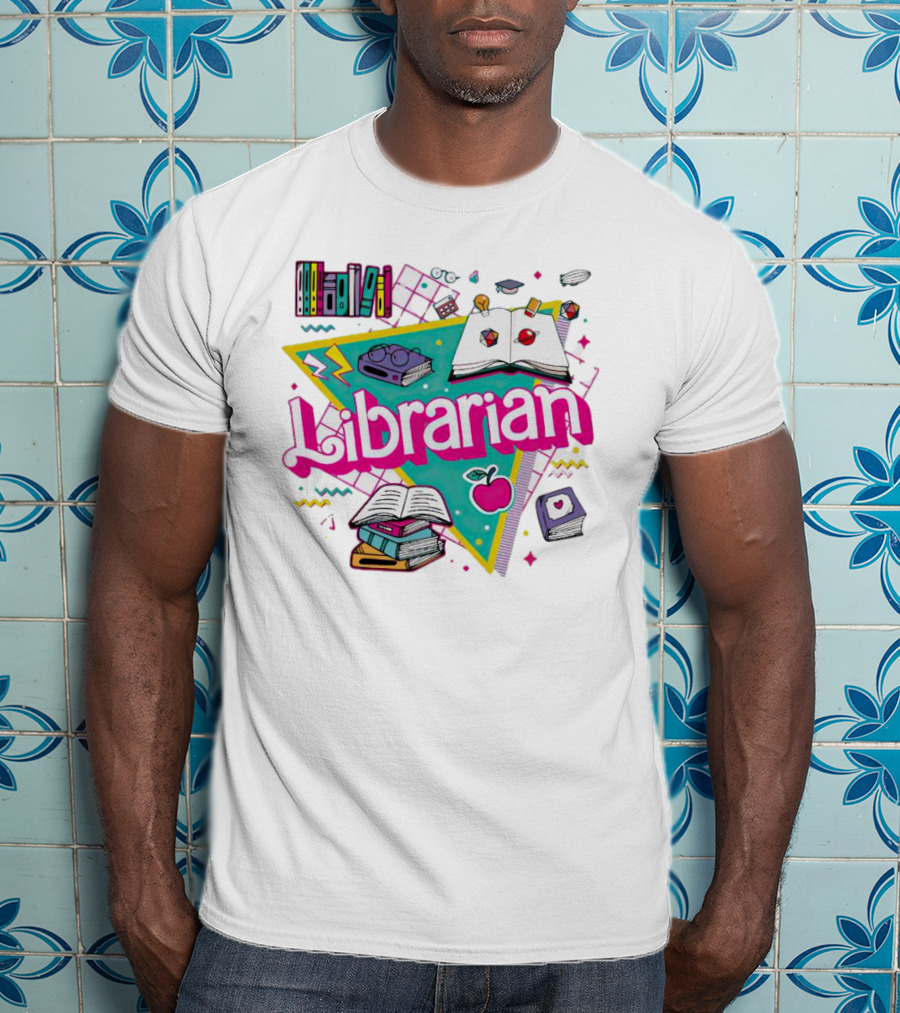 Librarian Books Apple Glasses Open Book T-Shirt
