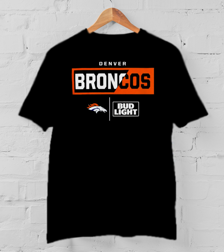Denver Broncos Bud Light NFL Logo Collaboration T-Shirt