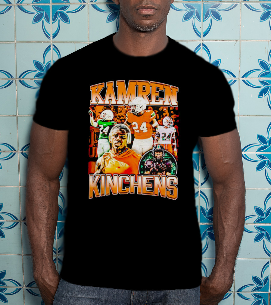 Kamren Kinchens Miami Hurricanes Vintage 24 Football Image T-Shirt