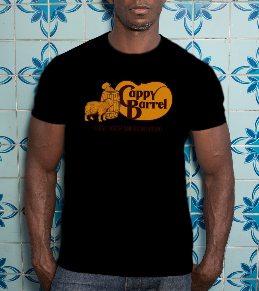 Cappy Barrel Giant South American Rodent Capybara Duo T-Shirt