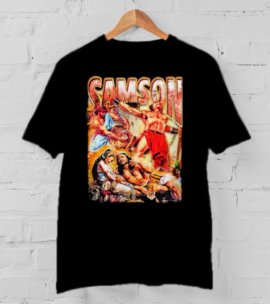 Samson Biblical Hero Epic Scene Vintage T-Shirt