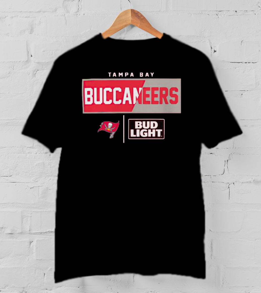 Tampa Bay Buccaneers Bud Light NFL Team Logo Collaboration T-Shirt
