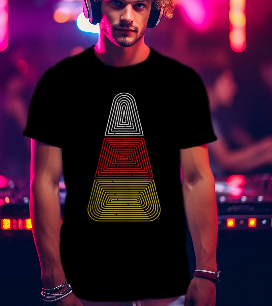 Candy Corn Tri-Color Neon Maze T-Shirt