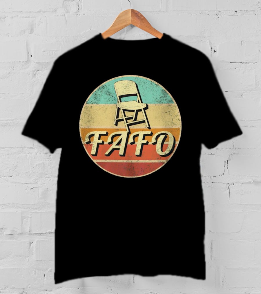FAFO Folding Chair Retro Vintage Circle Stripe T-Shirt