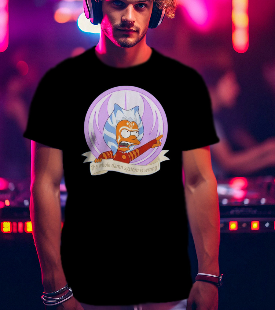 Ahsoka Tano Style Bart Simpson Parody Padawan The Whole Damn System Is Wrong T-Shirt