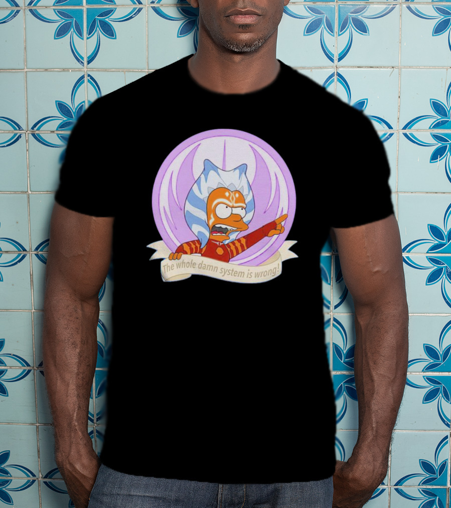 Ahsoka Tano Style Bart Simpson Parody Padawan The Whole Damn System Is Wrong T-Shirt