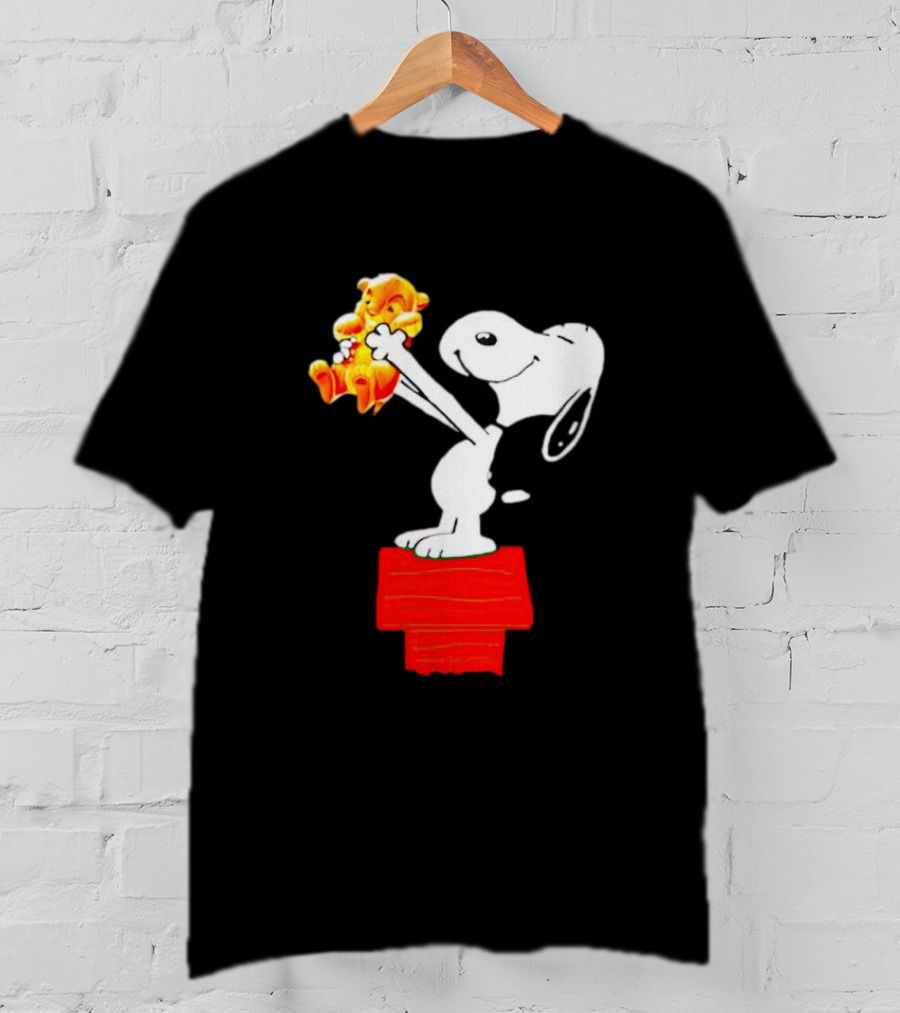 Snoopy Holding Simba From Lion King Scene T-Shirt