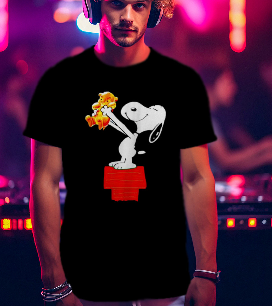 Snoopy Holding Simba From Lion King Scene T-Shirt